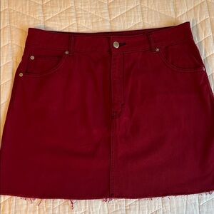 Topshop Moto Burgundy Mini Skirt size 10